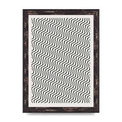Abstract Line Illusion Ecru Wall Art - A4 framed