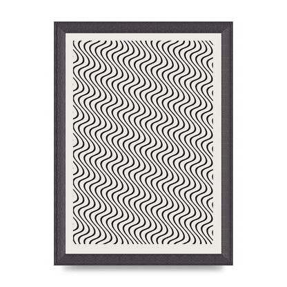 Abstract Line Illusion Ecru Wall Art - A4 framed