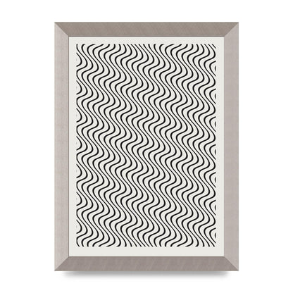 Abstract Line Illusion Ecru Wall Art - A4 framed