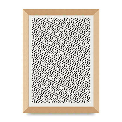 Abstract Line Illusion Ecru Wall Art - A4 framed