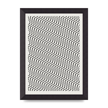 Abstract Line Illusion Ecru Wall Art - A4 framed