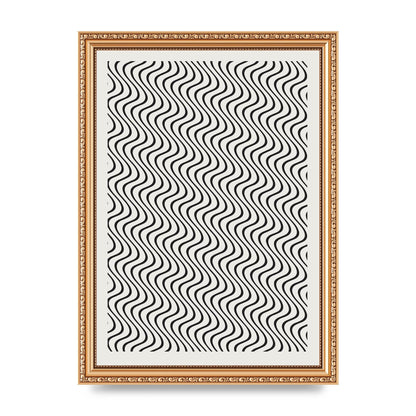 Abstract Line Illusion Ecru Wall Art - A4 framed