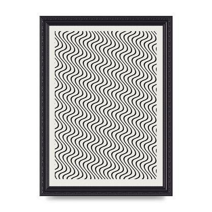 Abstract Line Illusion Ecru Wall Art - A4 framed