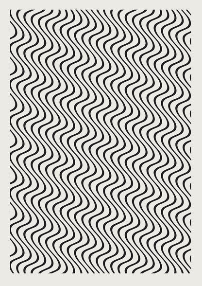 Abstract Line Illusion Ecru Wall Art - detail