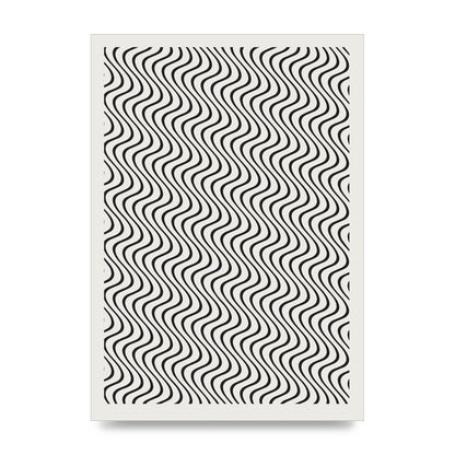 Abstract Line Illusion Ecru Wall Art - unframed print