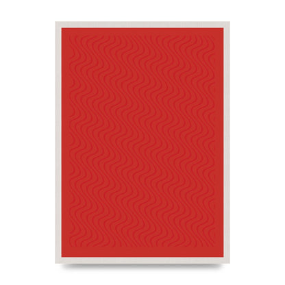 Abstract Line Illusion Red Art For The Home - A2 framed