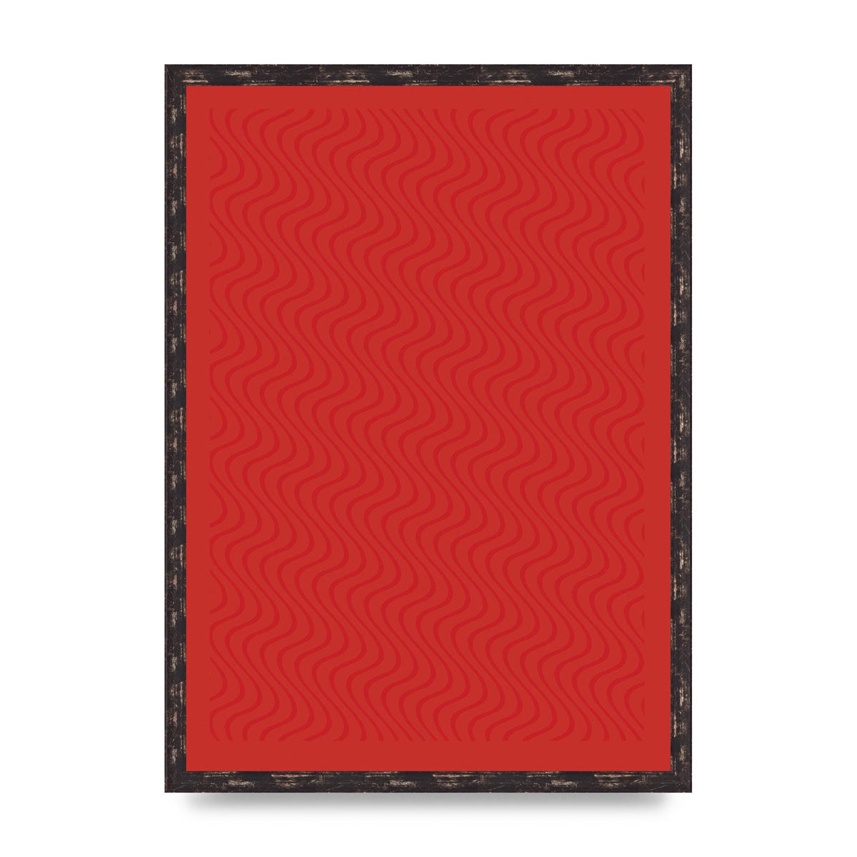 Abstract Line Illusion Red Art For The Home - A2 framed