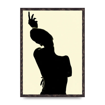 Painted Figure Black Ecru Printed Poster - A2 framed