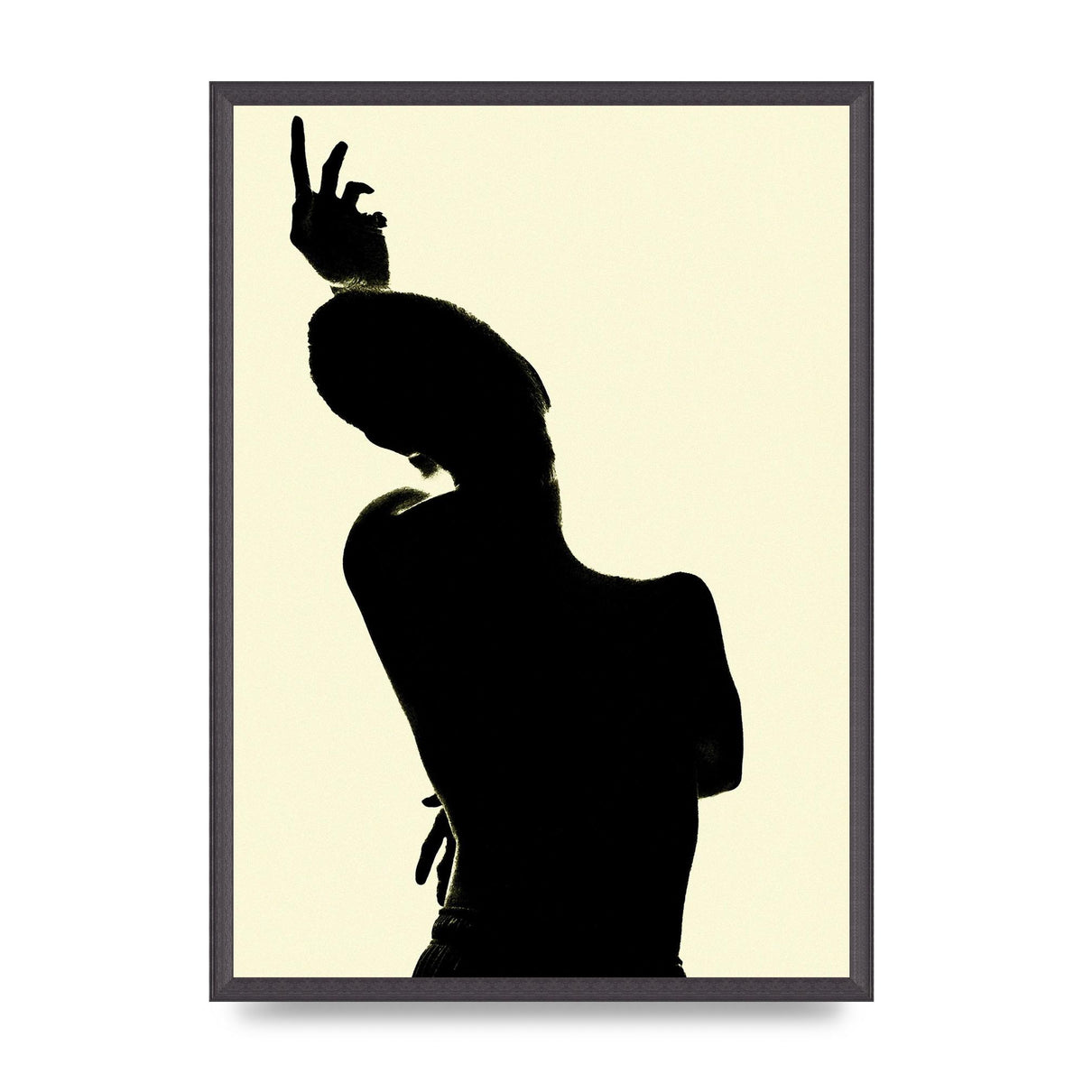 Painted Figure Black Ecru Printed Poster - A2 framed