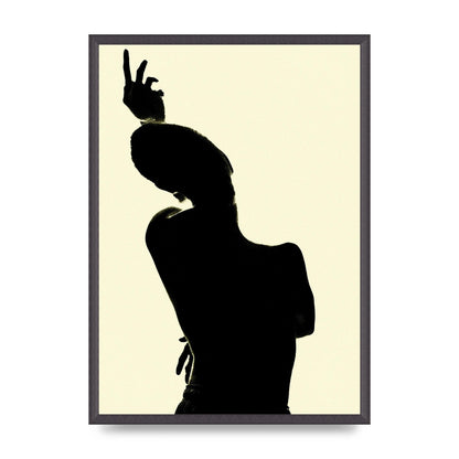 Painted Figure Black Ecru Printed Poster - A2 framed