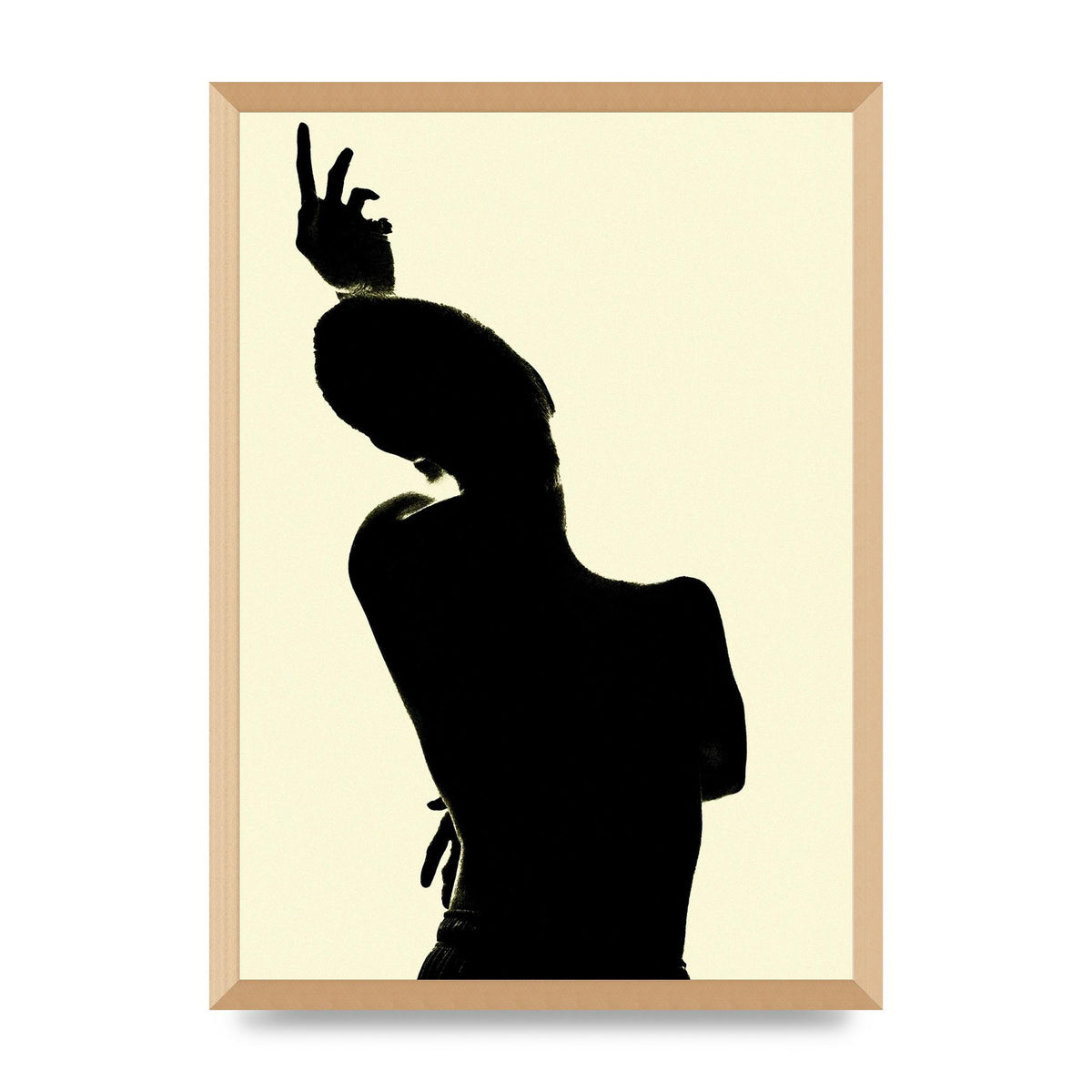 Painted Figure Black Ecru Printed Poster - A2 framed