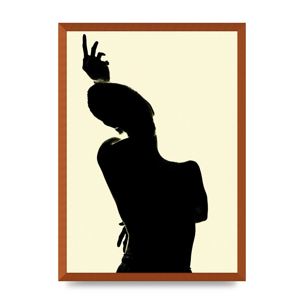 Painted Figure Black Ecru Printed Poster - A2 framed