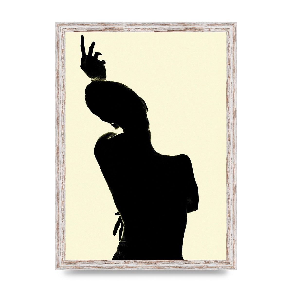 Painted Figure Black Ecru Printed Poster - A3 framed