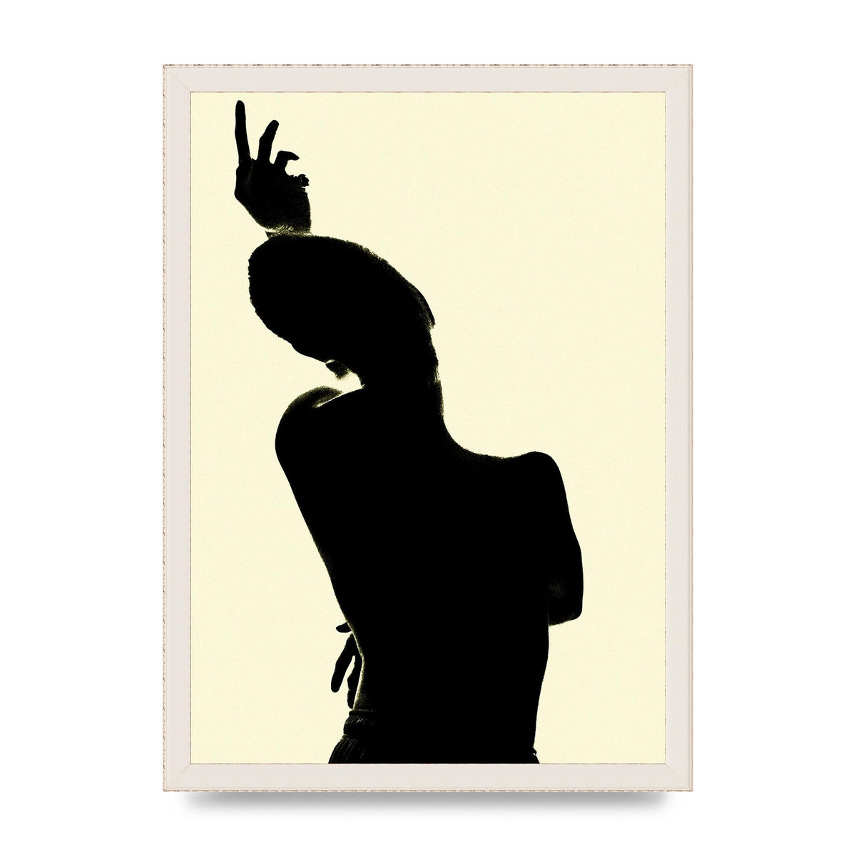 Painted Figure Black Ecru Printed Poster - A3 framed