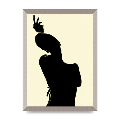 Painted Figure Black Ecru Printed Poster - A3 framed