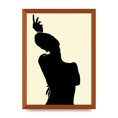 Painted Figure Black Ecru Printed Poster - A3 framed