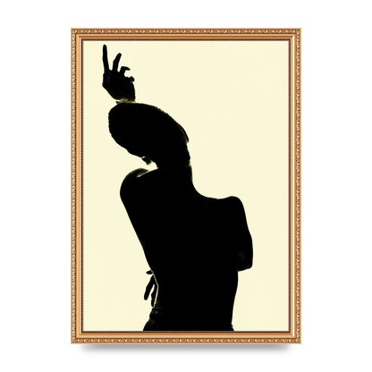 Painted Figure Black Ecru Printed Poster - A3 framed