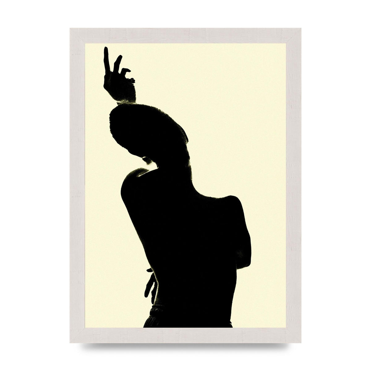 Painted Figure Black Ecru Printed Poster - A4 framed
