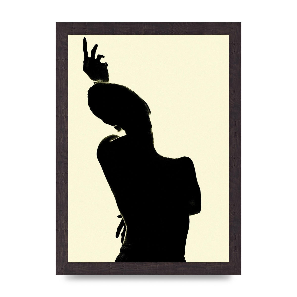 Painted Figure Black Ecru Printed Poster - A4 framed
