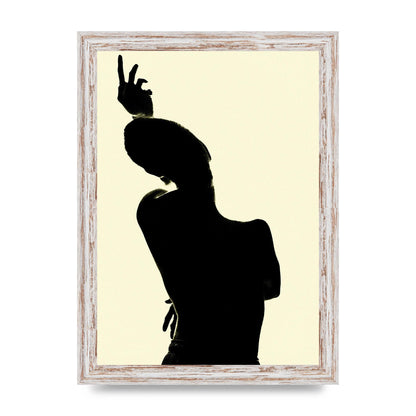 Painted Figure Black Ecru Printed Poster - A4 framed