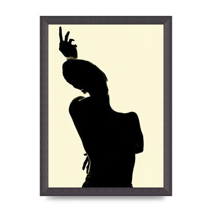 Painted Figure Black Ecru Printed Poster - A4 framed