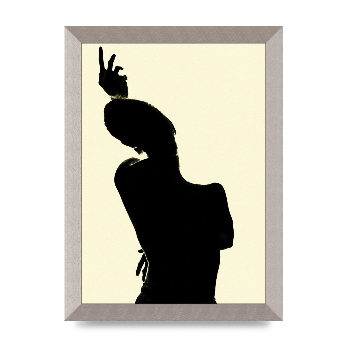 Painted Figure Black Ecru Printed Poster - A4 framed