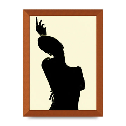 Painted Figure Black Ecru Printed Poster - A4 framed