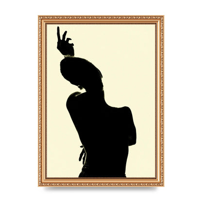 Painted Figure Black Ecru Printed Poster - A4 framed