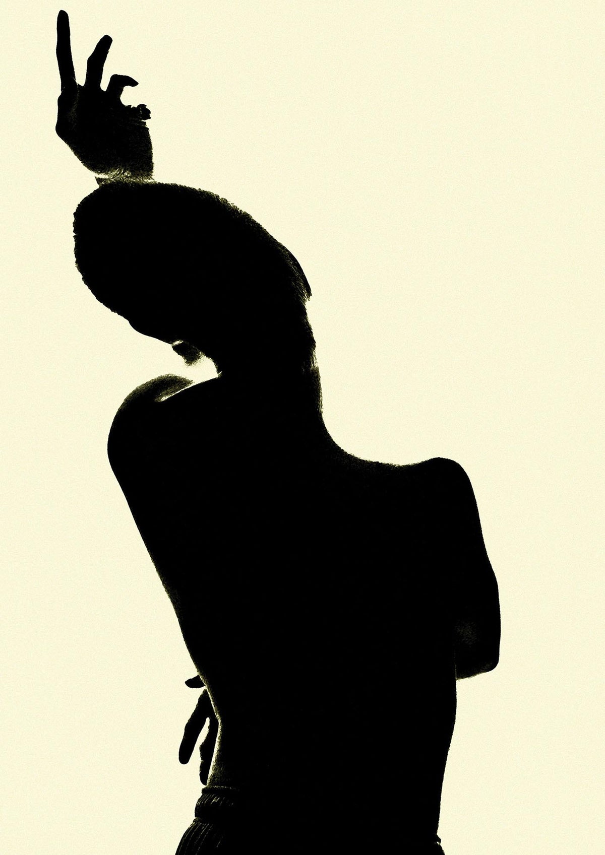 Painted Figure Black Ecru Printed Poster - detail