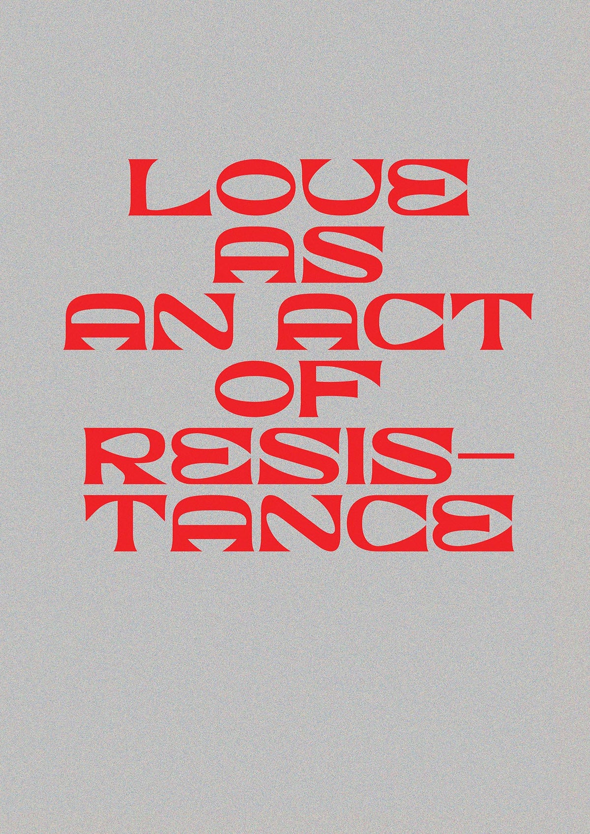 Love As An Act Of Resistance Red" Wall Art - detail