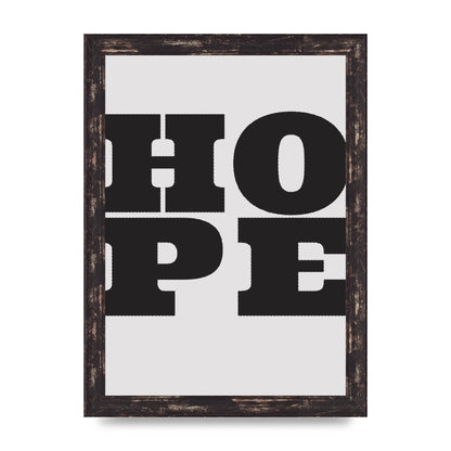 Hope Black Printed Poster - A4 framed