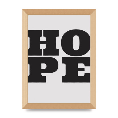 Hope Black Printed Poster - A4 framed