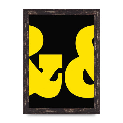 Ampus And Yellow Black Wall Art - A4 framed