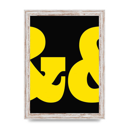 Ampus And Yellow Black Wall Art - A4 framed