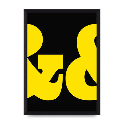 Ampus And Yellow Black Wall Art - A4 framed