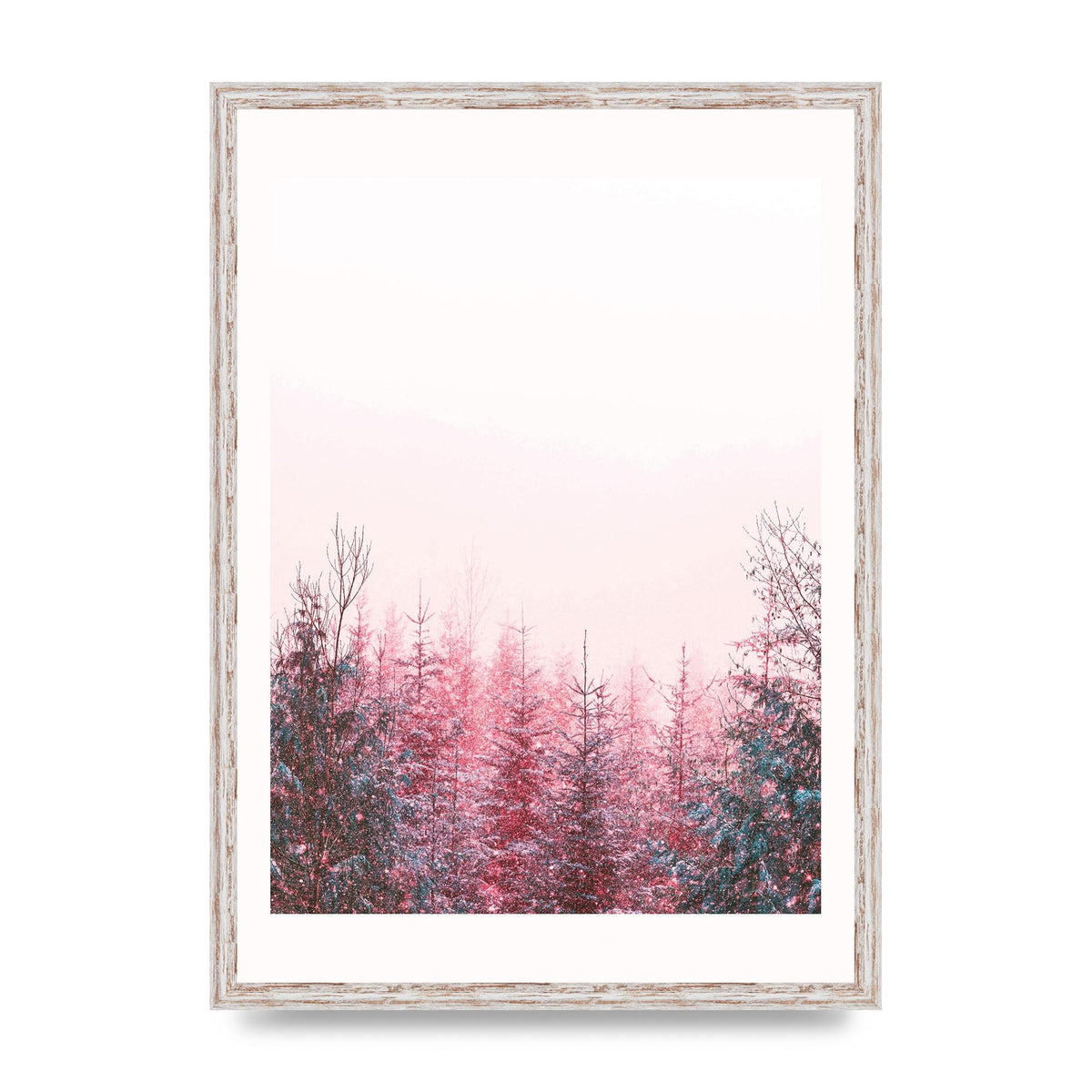 Pink Snow Tree Art For The Home - A2 framed