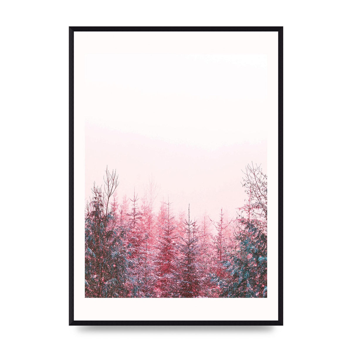 Pink Snow Tree Art For The Home - A2 framed