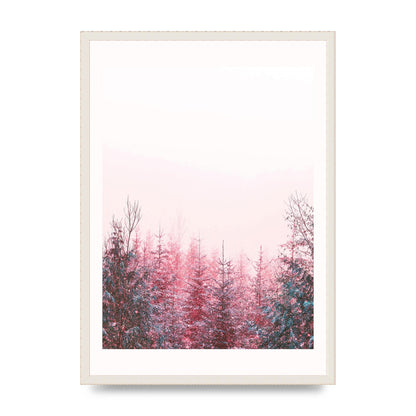 Pink Snow Tree Art For The Home - A2 framed
