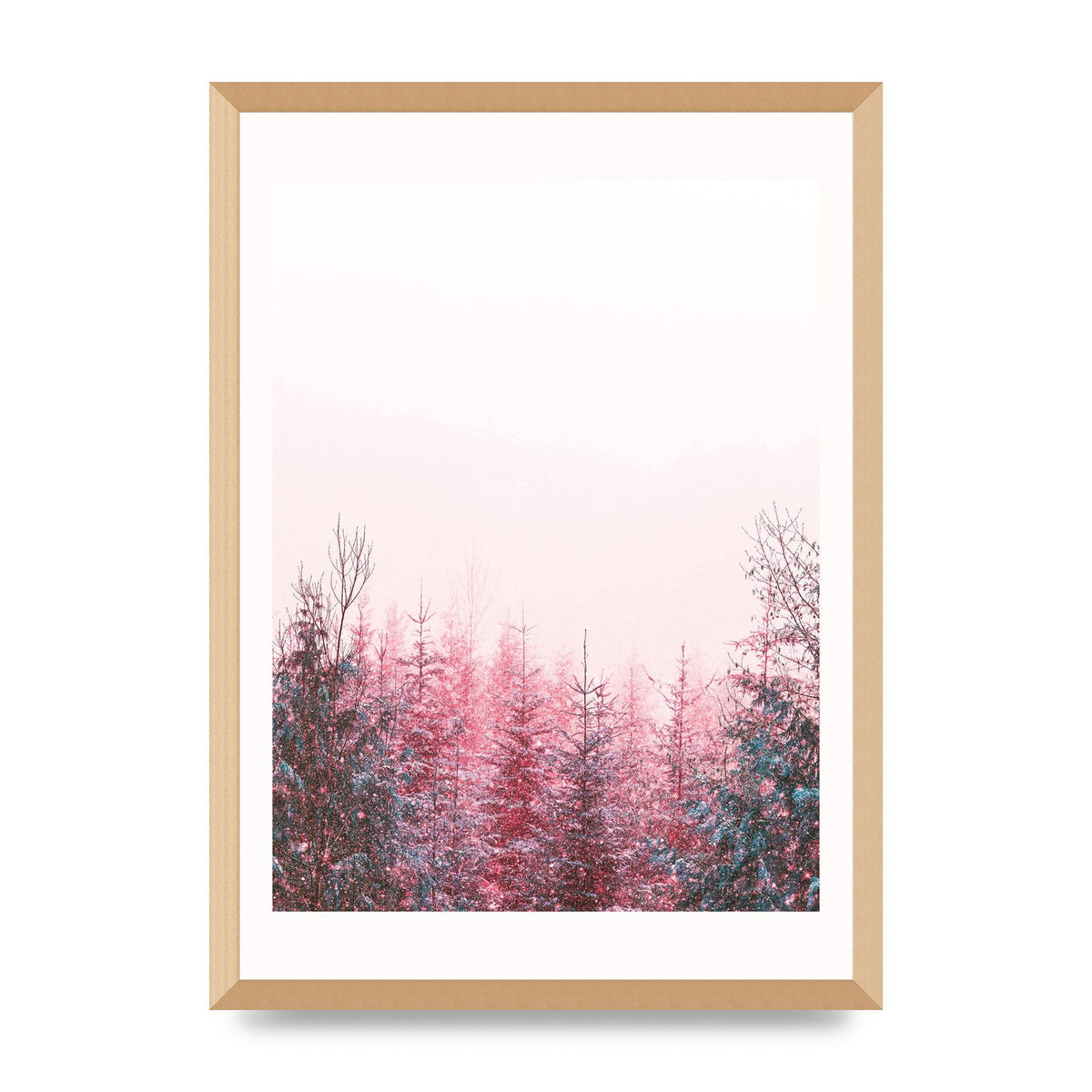 Pink Snow Tree Art For The Home - A2 framed