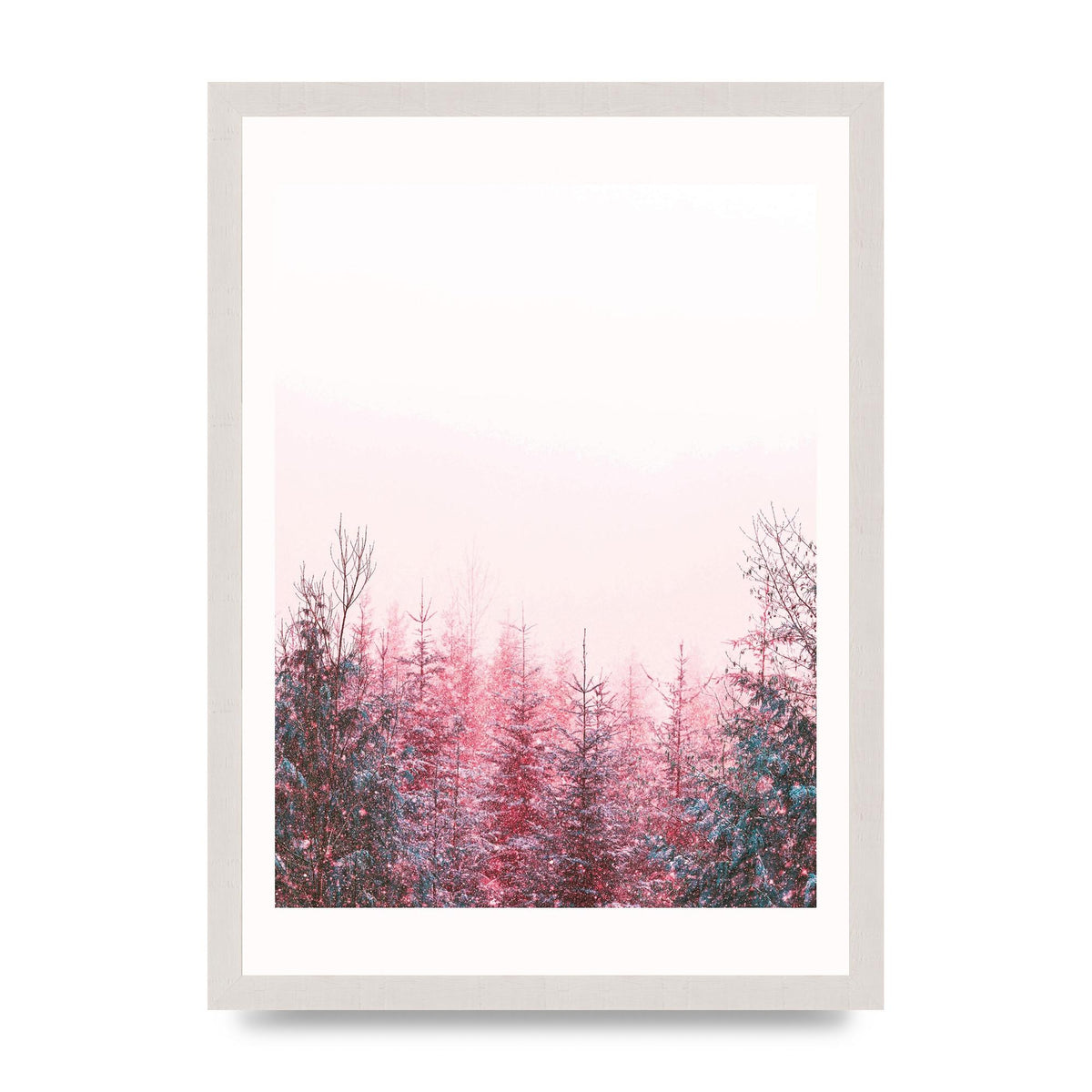 Pink Snow Tree Art For The Home - A3 framed