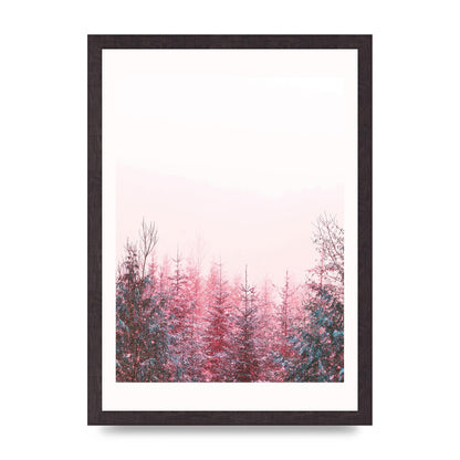 Pink Snow Tree Art For The Home - A3 framed