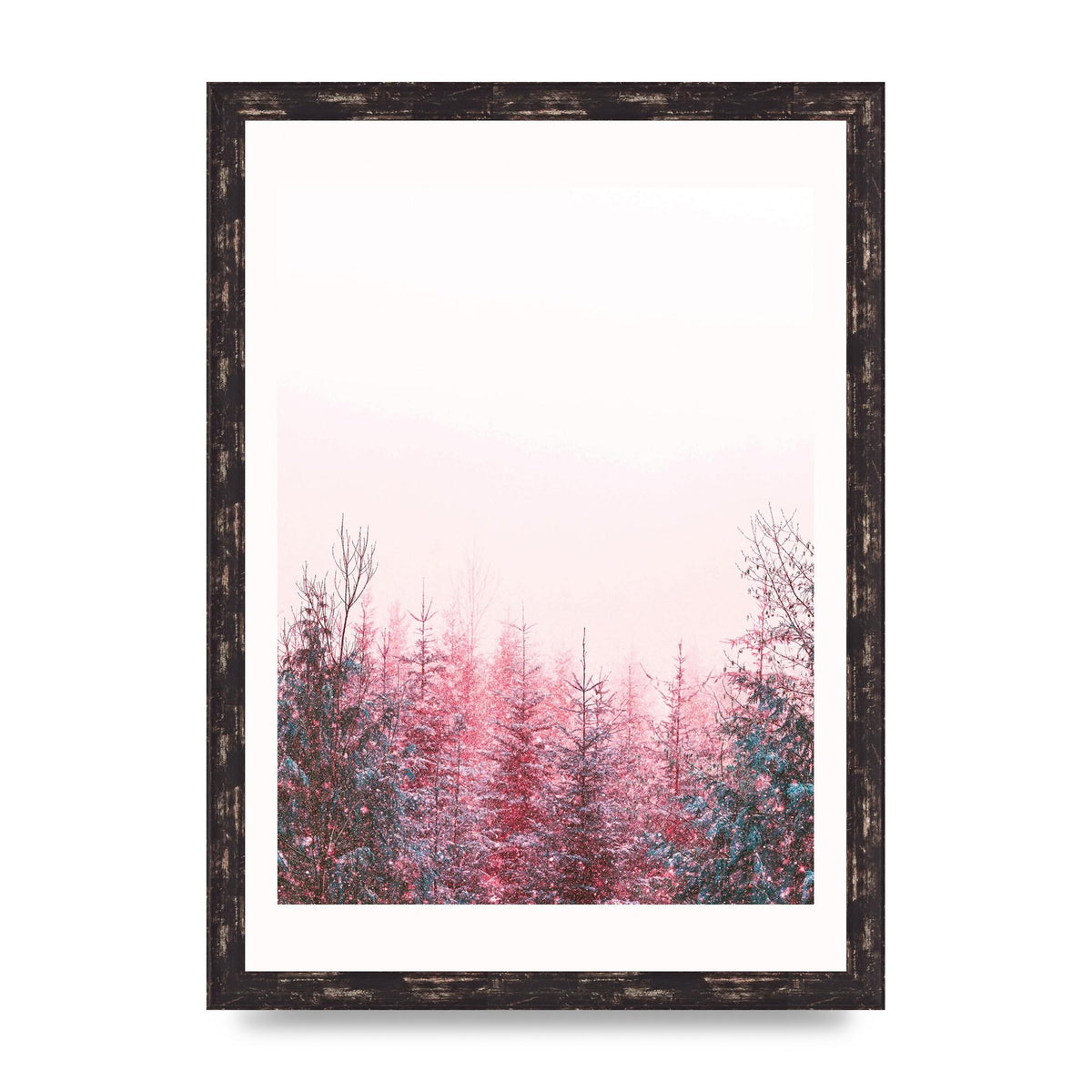 Pink Snow Tree Art For The Home - A3 framed