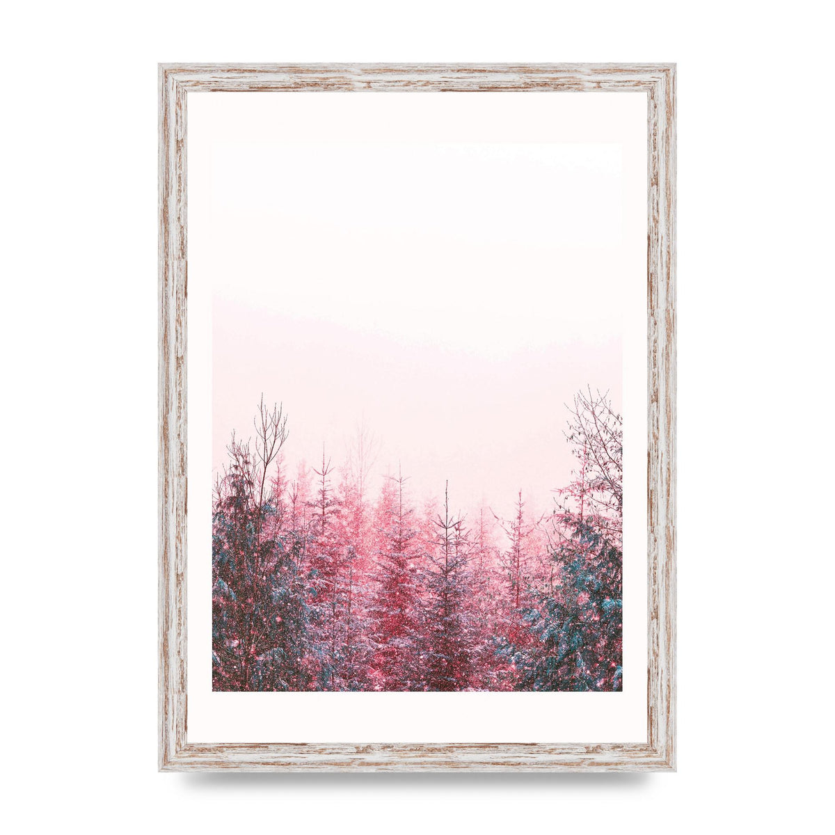 Pink Snow Tree Art For The Home - A3 framed