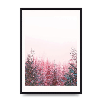 Pink Snow Tree Art For The Home - A3 framed