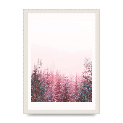 Pink Snow Tree Art For The Home - A3 framed