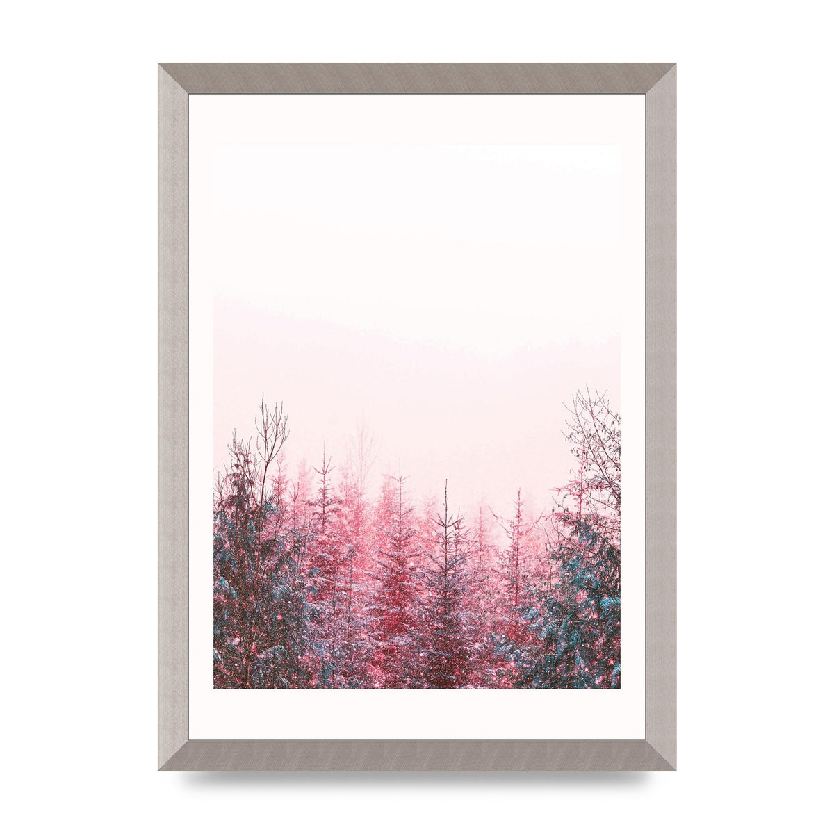 Pink Snow Tree Art For The Home - A3 framed