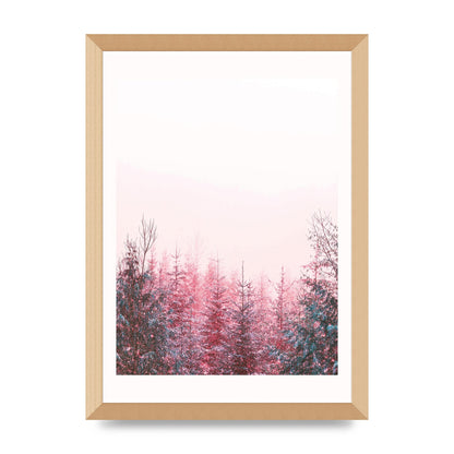 Pink Snow Tree Art For The Home - A3 framed