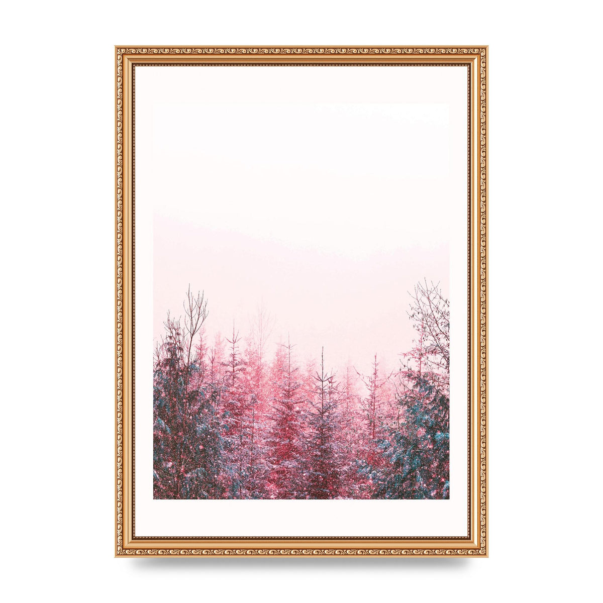 Pink Snow Tree Art For The Home - A3 framed