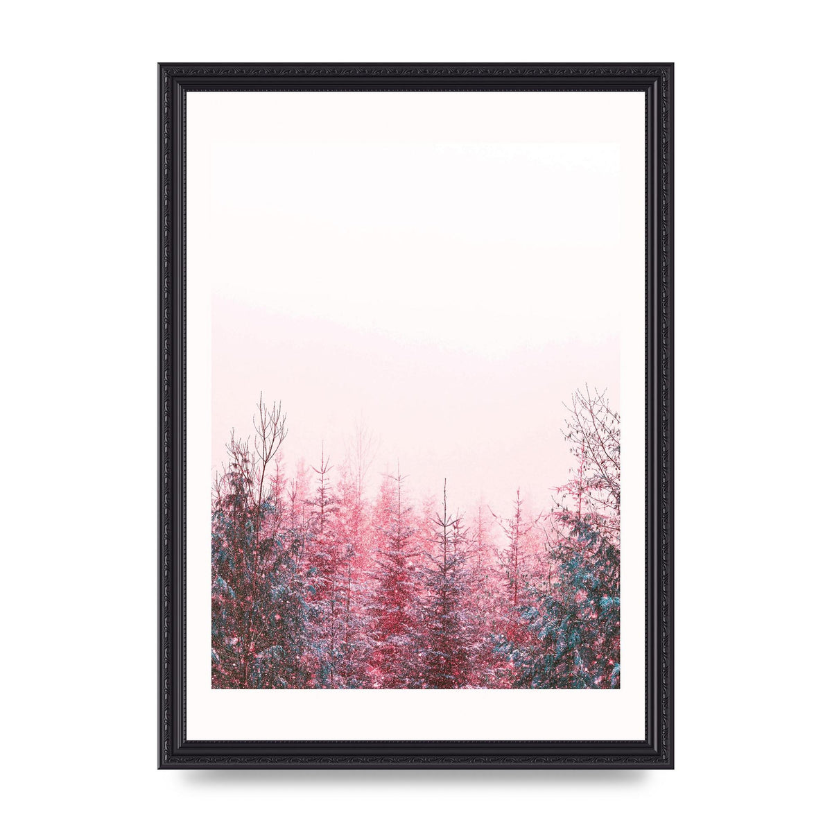 Pink Snow Tree Art For The Home - A3 framed