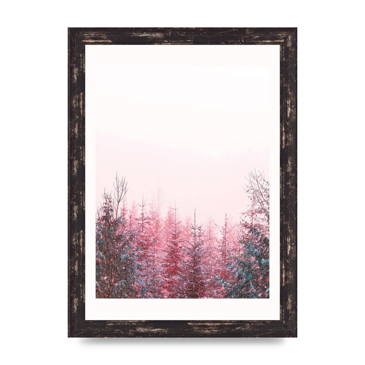 Pink Snow Tree Art For The Home - A4 framed